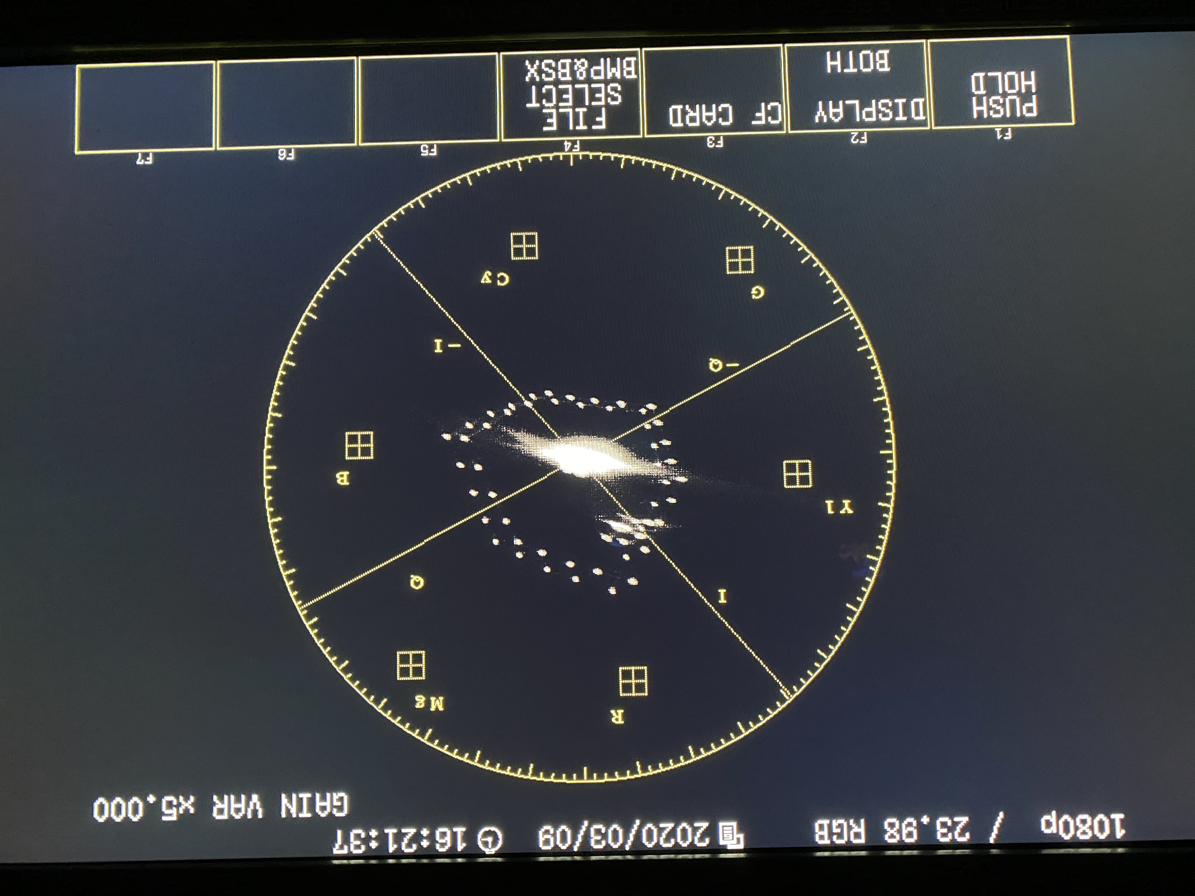 Simultaneous Waveform and Vectorscope outputs from Sony FX9 and VENICE show image similarities