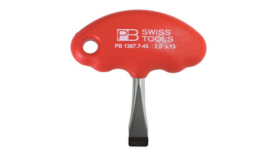 PB Swiss Tools #7 Flat Blade T-Handle Stubby Screwdriver