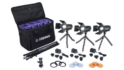 Litepanels Caliber LED Fresnel 3-Light Kit with Soft Case