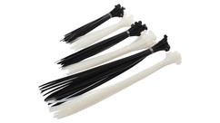 Cable Matters Self-Locking Nylon Cable Ties - 6", 8", 12", Black & White (200-Pack)