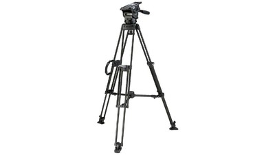 Miller ArrowX1 Fluid Head with Sprinter II 1-Stage Alloy Tripod System & Mid-Level Spreader