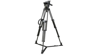 Miller ArrowX1 Fluid Head with Sprinter II 2-Stage Alloy Tripod System & Ground Spreader