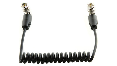SHAPE Coiled SDI Cable with Right Angle BNC Connectors - 10"