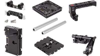 AbelCine Wooden Camera RED DSMC2 Accessory Bundle with Pass Through Top Plate - Gold Mount