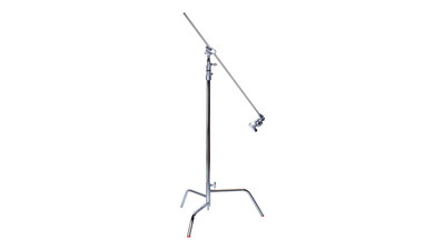 Matthews 40" C-Stand with Spring-Loaded Turtle Base, Grip Head, & Arm - Chrome