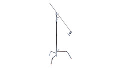 Matthews 40" C-Stand with Spring-Loaded Turtle Base, Grip Head, & Arm - Chrome