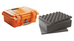 Pelican 1400 Small Case with Foam - Orange