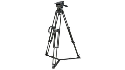Miller ArrowX1 Fluid Head with Sprinter II 1-Stage Alloy Tripod System & Ground Spreader