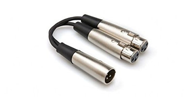 Hosa XLR Male to 2 XLR Female Y-Cable - 6"