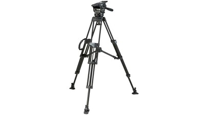 Miller ArrowX1 Fluid Head with Sprinter II 2-Stage Alloy Tripod System & Mid-Level Spreader