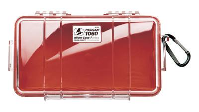 Pelican 1060 Micro Case - Clear, Red