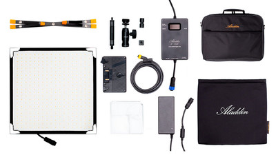 Aladdin 1' x 1' BI-FLEX1 Bi-Color LED Panel Kit with Gold Mount & Case